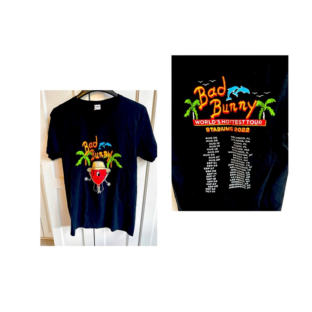 Bad Bunny Shirt Wmn Medium Un Verano Sin Ti Worlds Hottest Tour  2022 blk